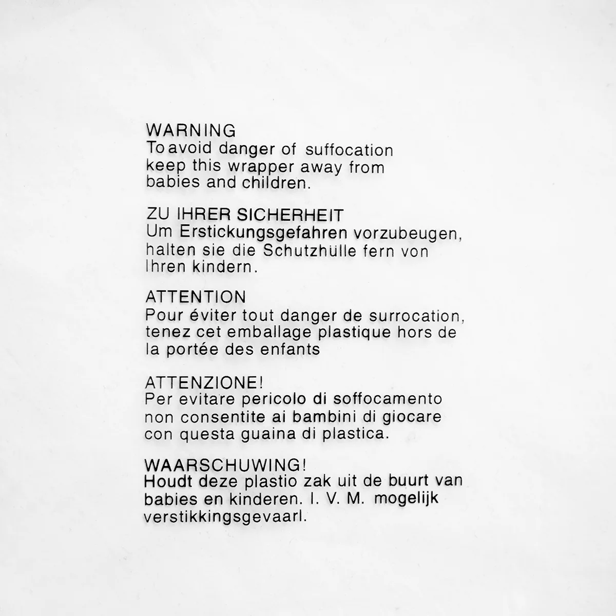 Clear Transparent Plastic Self Seal Bags With Safety Warning - Image 2