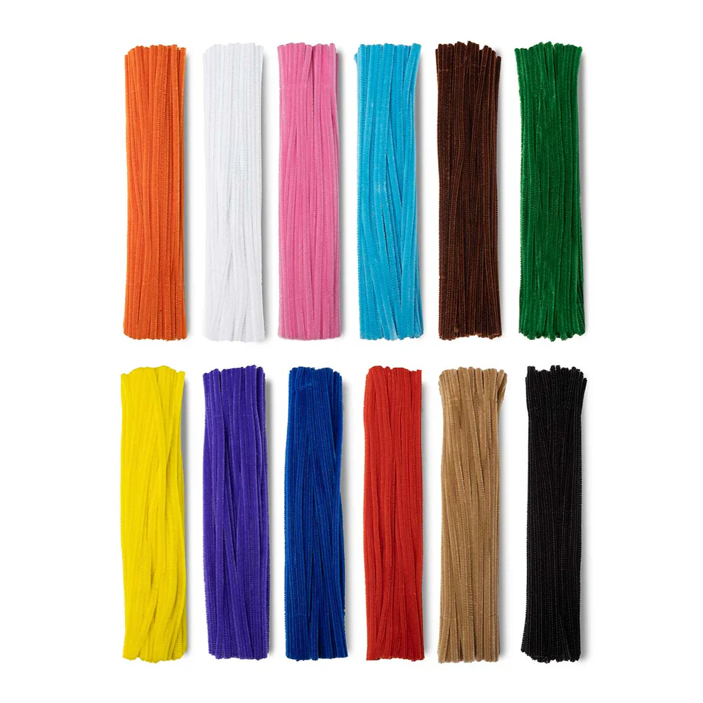 Pack of 100 Colourful Chenille Stem Pipe Cleaners – 0.6 x 30cm Craft Wires - Assorted - Image 2