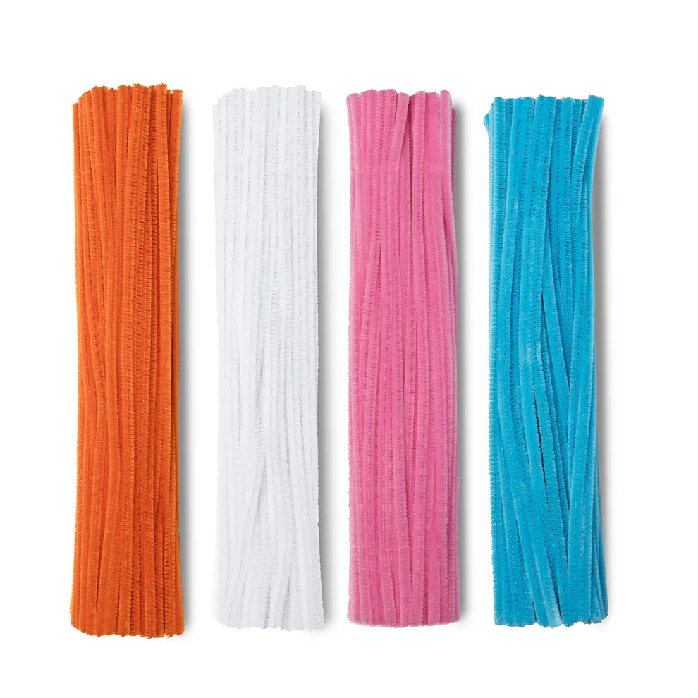 Pack of 100 Colourful Chenille Stem Pipe Cleaners – 0.6 x 30cm Craft Wires - Assorted - Image 3