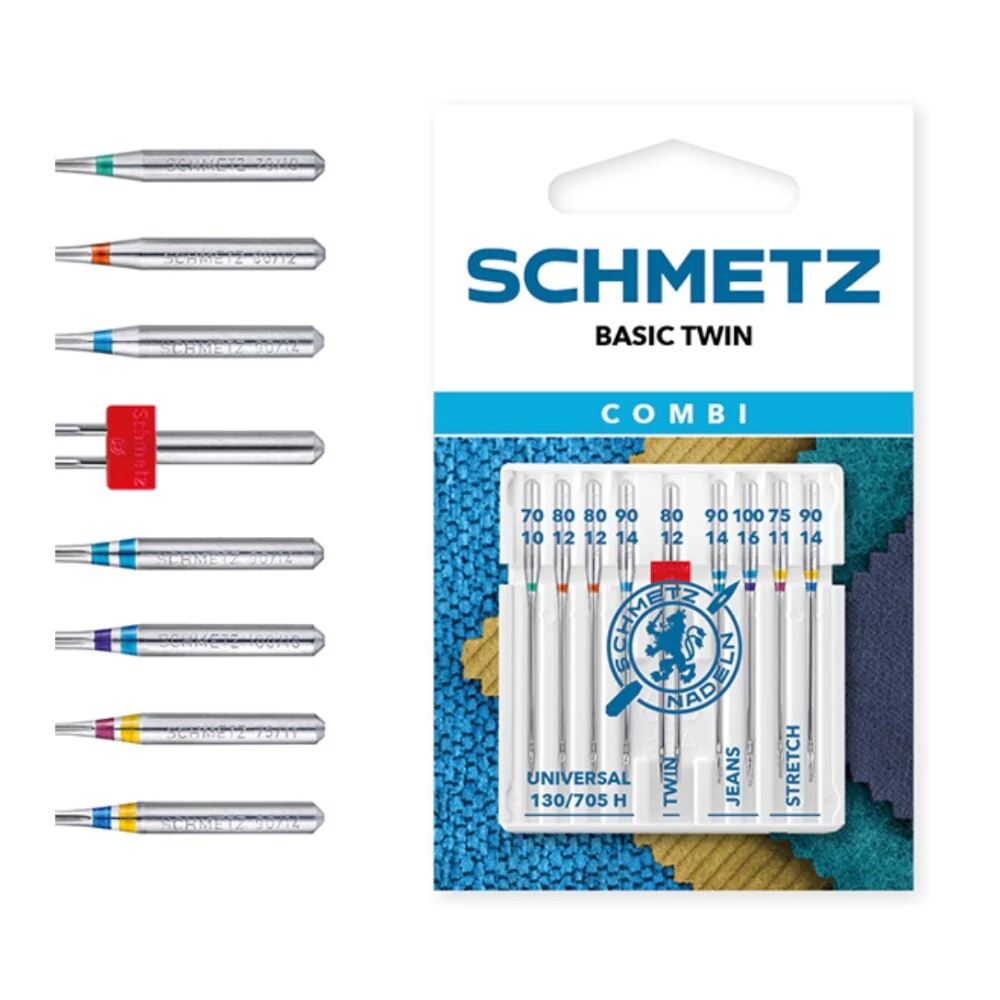 Schmetz Combi Basic Twin Size 70-100 Machine Needles 9 Piece Card SCH-717707