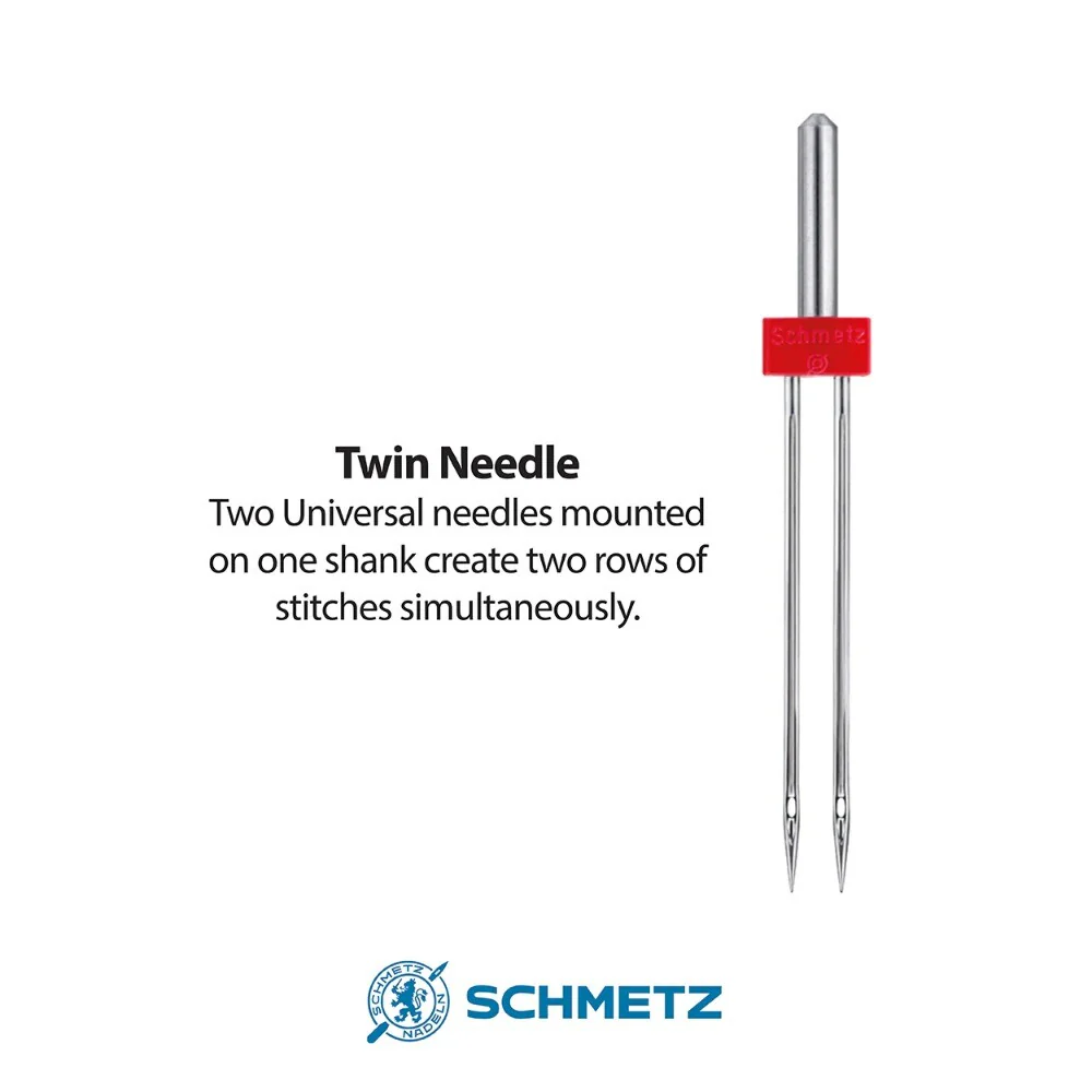 Schmetz Universal Twin Needle 2.5mm Size 80 Machine Needle 1pcs Card SCH-719817 - Image 2