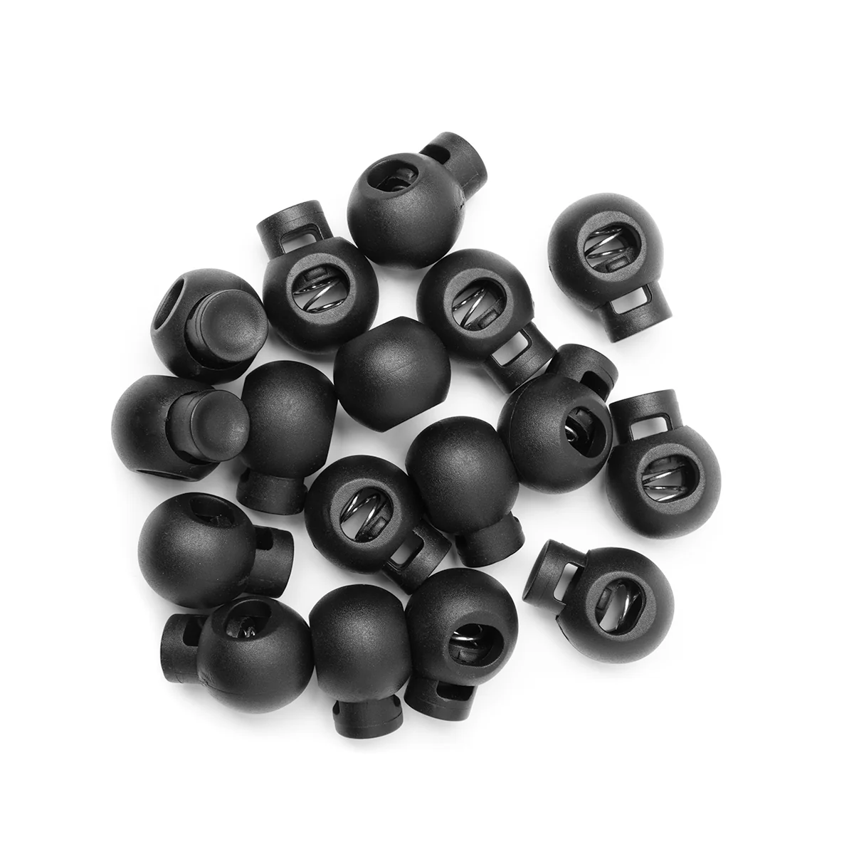 Single Hole Round Cord Locks Black - Image 4